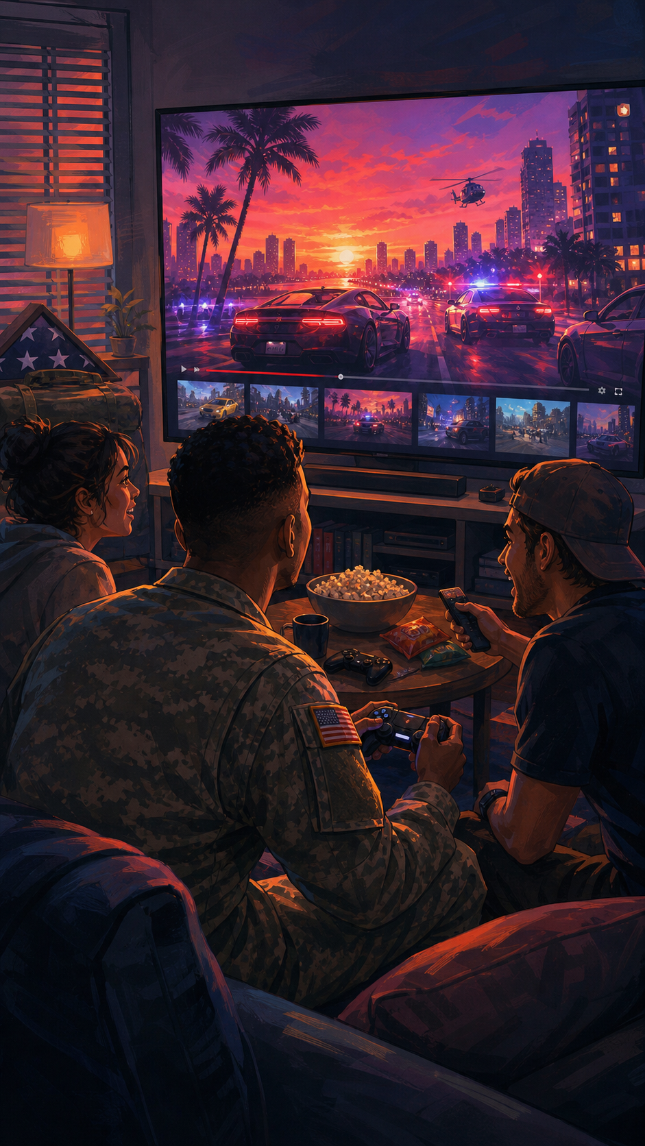 Grounded video scene 0 for gta-vi-army-battalion-reenlistment-time-off (Reports from IGN and Kotaku reveal that a U.S. Army battalion is offering four d)