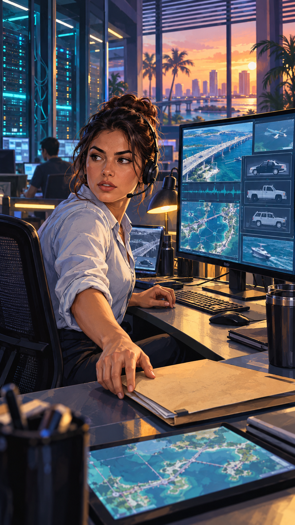 Grounded video scene 1 for gta-vi-confirmed-vehicles-database-source-backed (The first trailer, released in December 2023, showcases everyday vehicles like a)