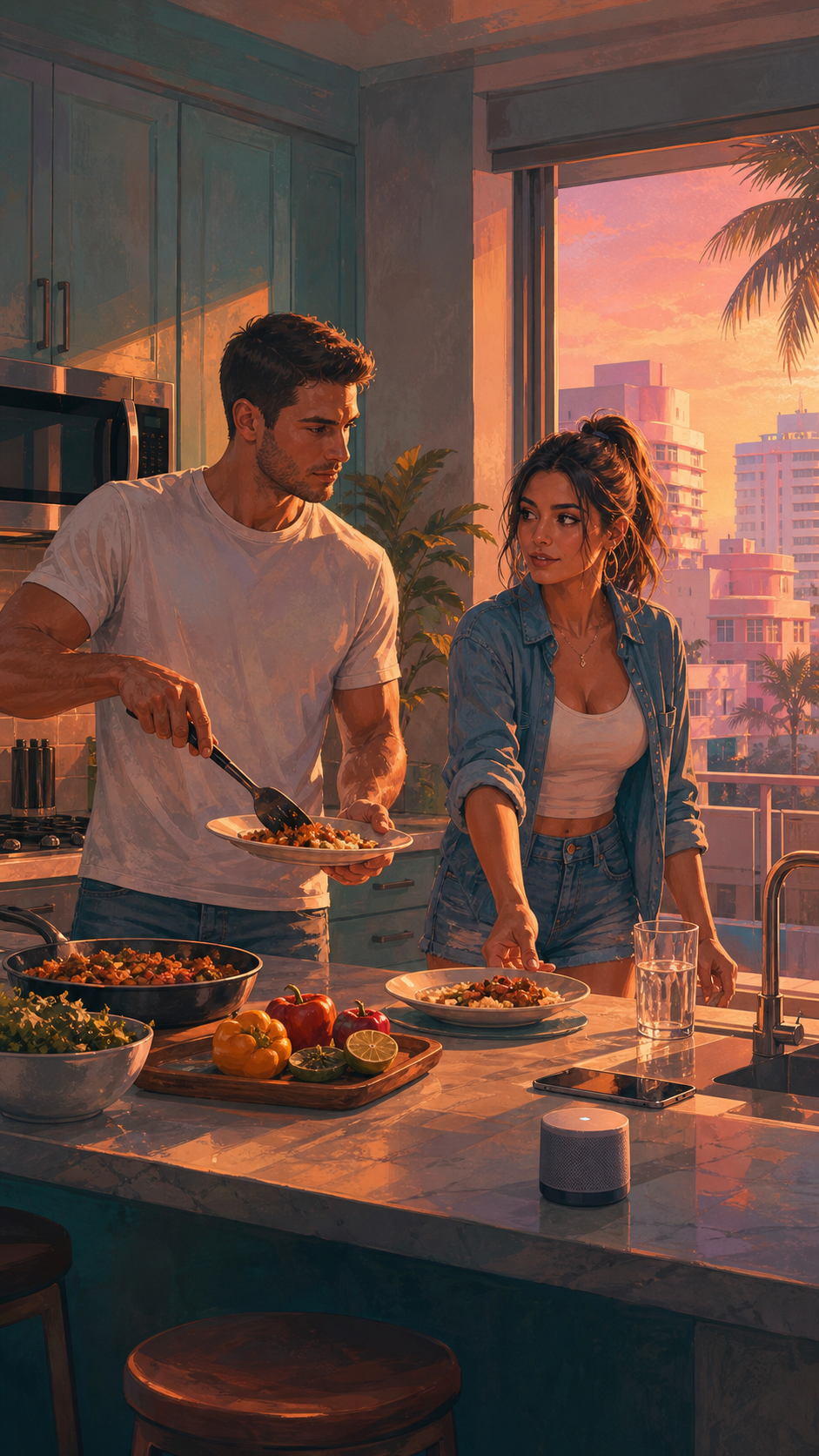 Grounded video scene 0 for gta-vi-confirms-needs-gameplay-systems-jason-lucia (Rockstar's Dazed cover story reveals that players will manage Jason and Lucia's )