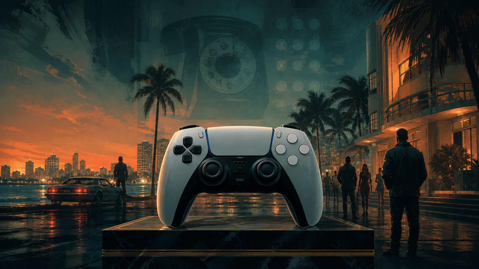 Distinct editorial key-art for the gta-vi-cheat-codes-ps5 cheat-code reference page.