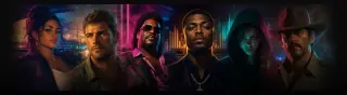 Collage of confirmed GTA VI character portraits
