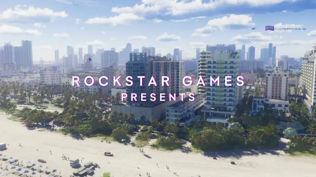 Neon Vice City skyline used as the GTA VI Library visual